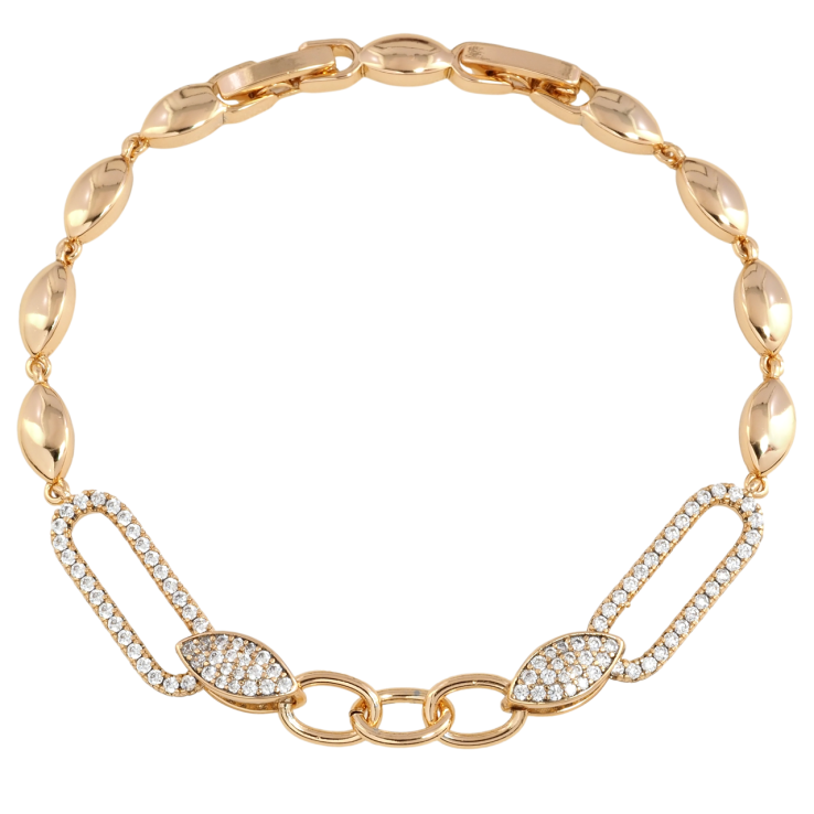 Браслет Xuping Позолота 18K Узор с инкрустацией цирконием размер с доп. замком 17,19см х 5мм фото №24