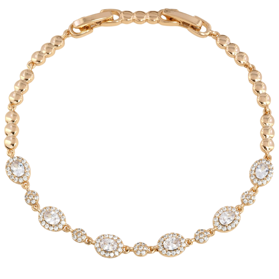 Браслет Xuping Позолота 18K Инкрустация цирконием размер с доп. замком 17.5,19.5см х 3,5мм фото №1