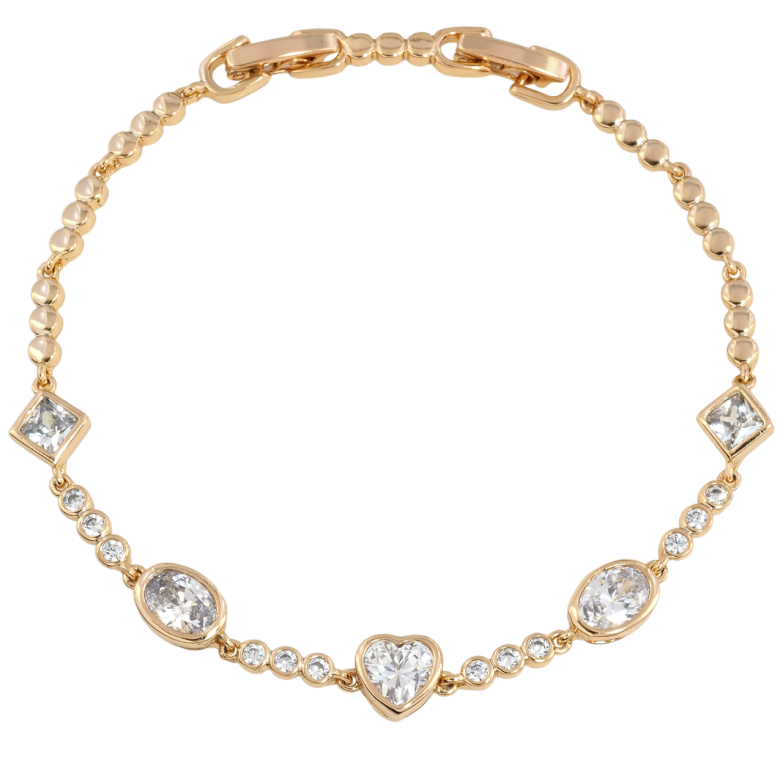 Браслет Xuping Позолота 18K Кристальная дорожка размер с доп. замком 17.5,19.5см х 3мм фото №1