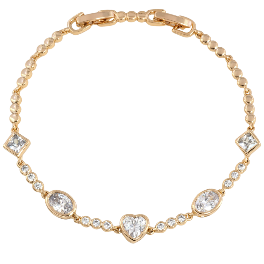 Браслет Xuping Позолота 18K Кристальная дорожка размер с доп. замком 17.5,19.5см х 3мм фото №1