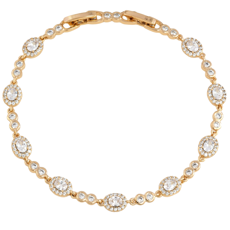 Браслет Xuping Позолота 18K Инкрустация цирконием размер с доп. замком 17.5,19.5см х 3-6мм фото №9