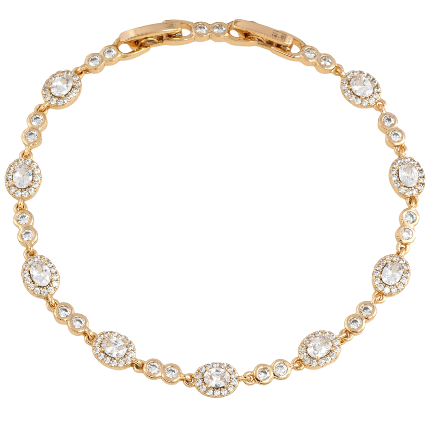 Браслет Xuping Позолота 18K Инкрустация цирконием размер с доп. замком 17.5,19.5см х 3-6мм фото №1