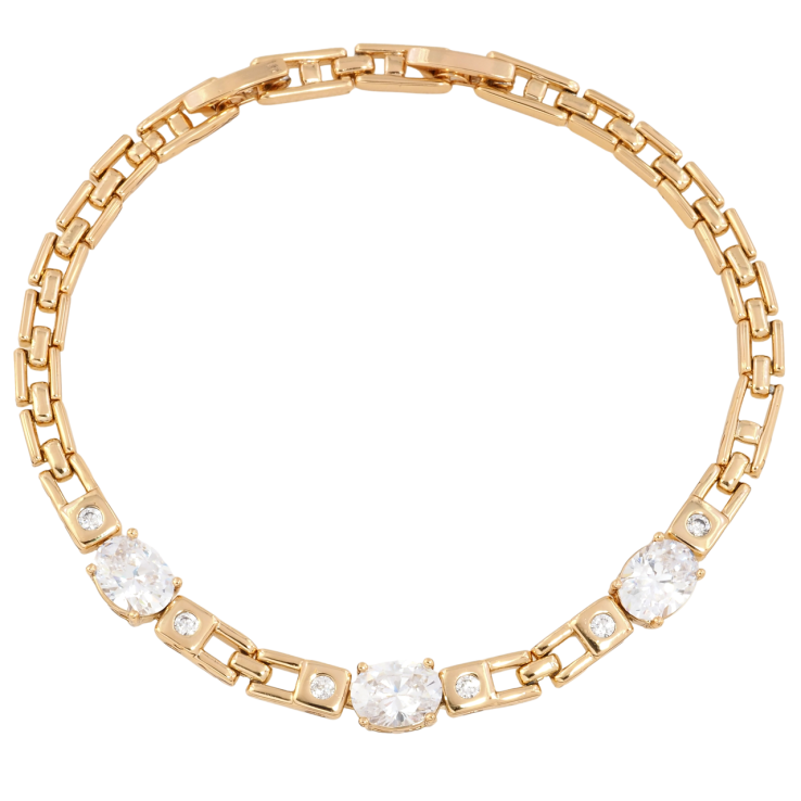 Браслет Xuping Позолота 18K Браслетный узор с фианитами размер с доп. замком 18,20см х 4мм фото №12