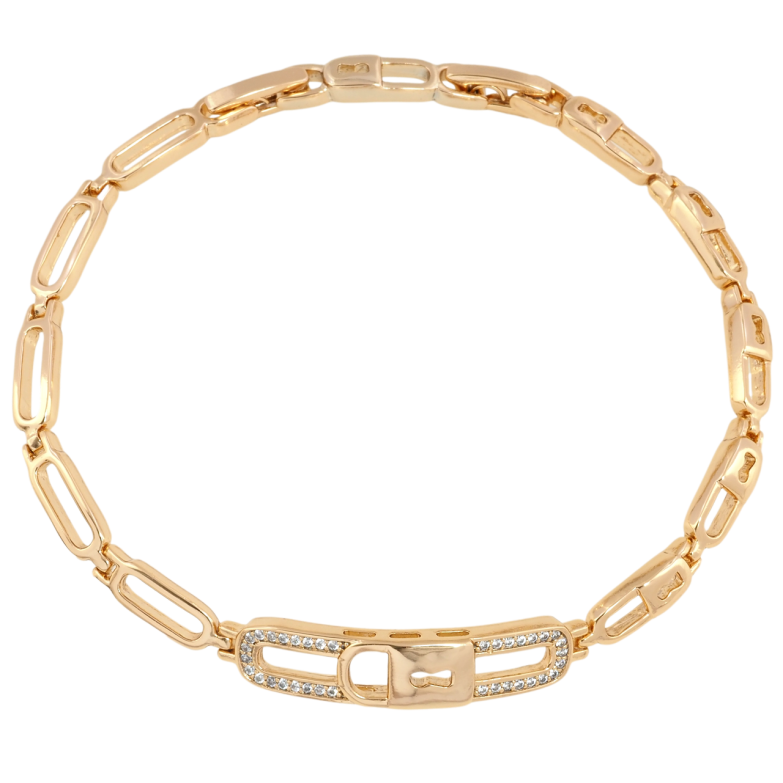 Браслет Xuping Позолота 18K Замочок розмір з доп. замком 17.5,19.5см х 4-5мм фото №1