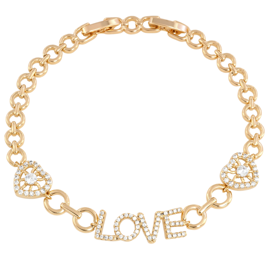 Браслет Xuping Позолота 18K Love размер с доп. замком 17,18.5см х 5мм фото №1