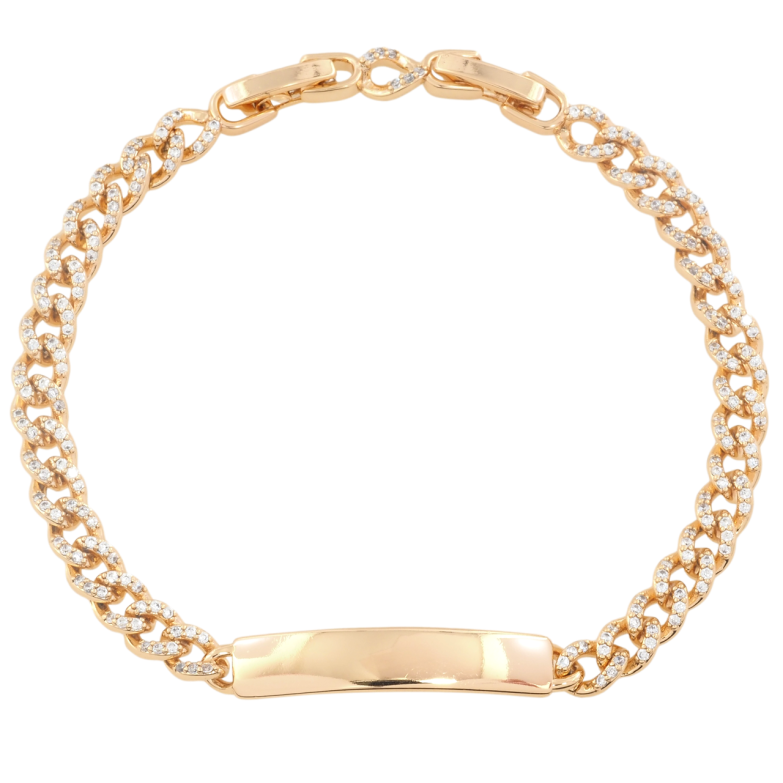 Браслет Xuping Позолота 18K Панцирная цепочка с цирконием размер с доп. замком 17,18.5см х 5мм фото №1