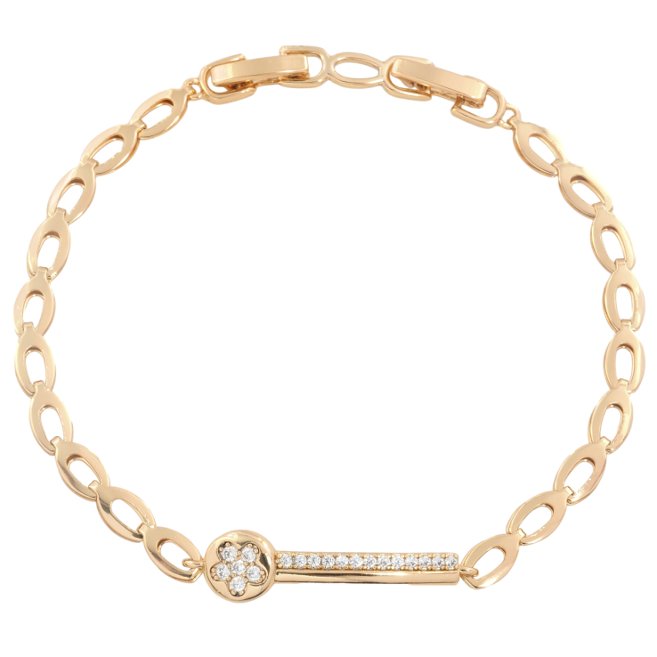 Браслет Xuping Позолота 18K Узор с цирконием размер с доп. замком 17,19см х 4мм фото №20