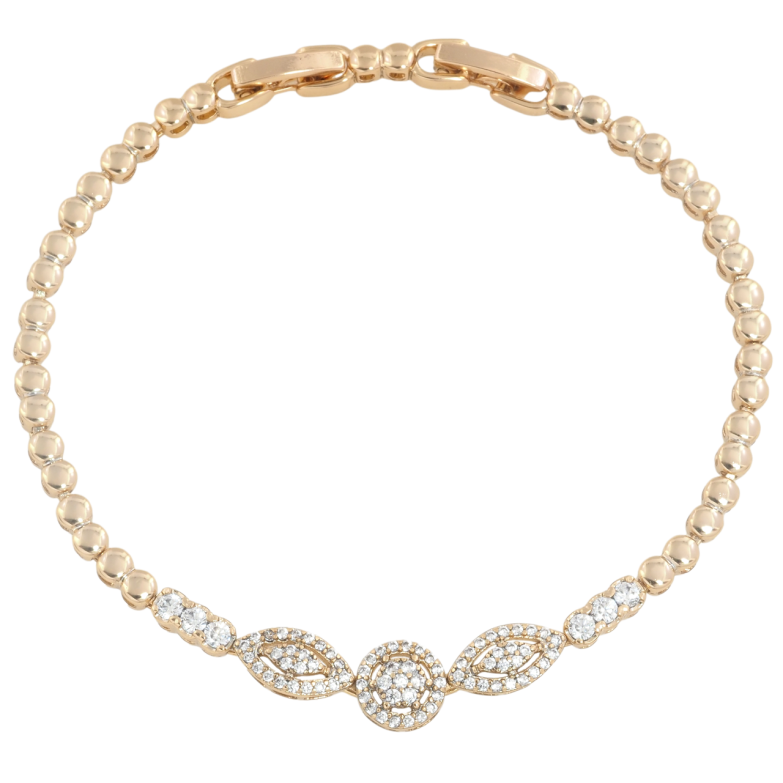 Браслет Xuping Позолота 18K Візерунок з інкрустацією цирконієм розмір з доп. замком 17,19см х 3мм фото №1