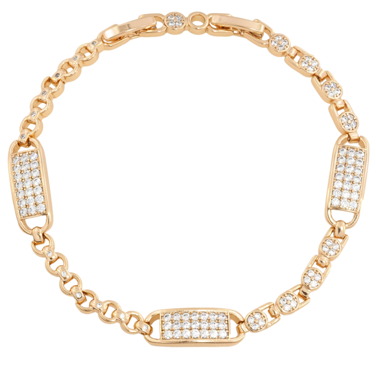 Браслет Xuping Позолота 18K Инкрустация цирконием размер с доп. замком 17.5,19.5см х 4-7мм фото №12