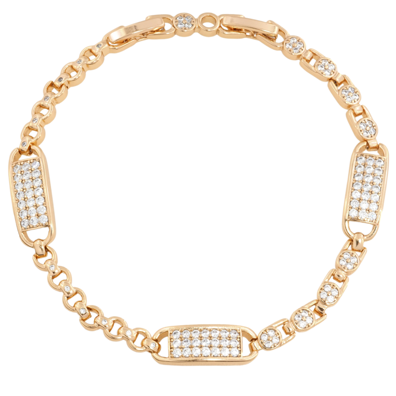 Браслет Xuping Позолота 18K Інкрустація цирконієм розмір з доп. замком 17.5,19.5см х 4-7мм фото №5