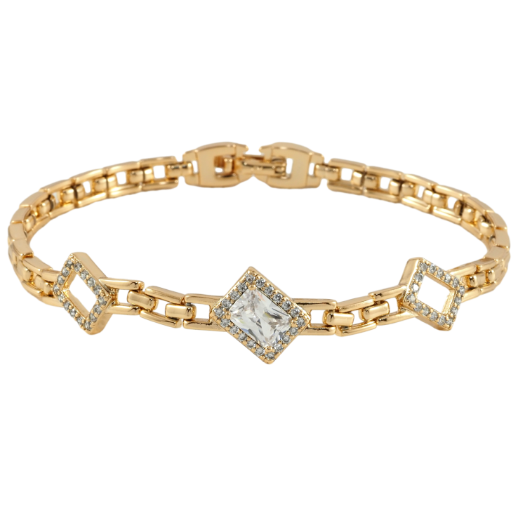 Браслет Xuping Позолота 18K Узор с цирконием размер 19см х 4мм фото №12