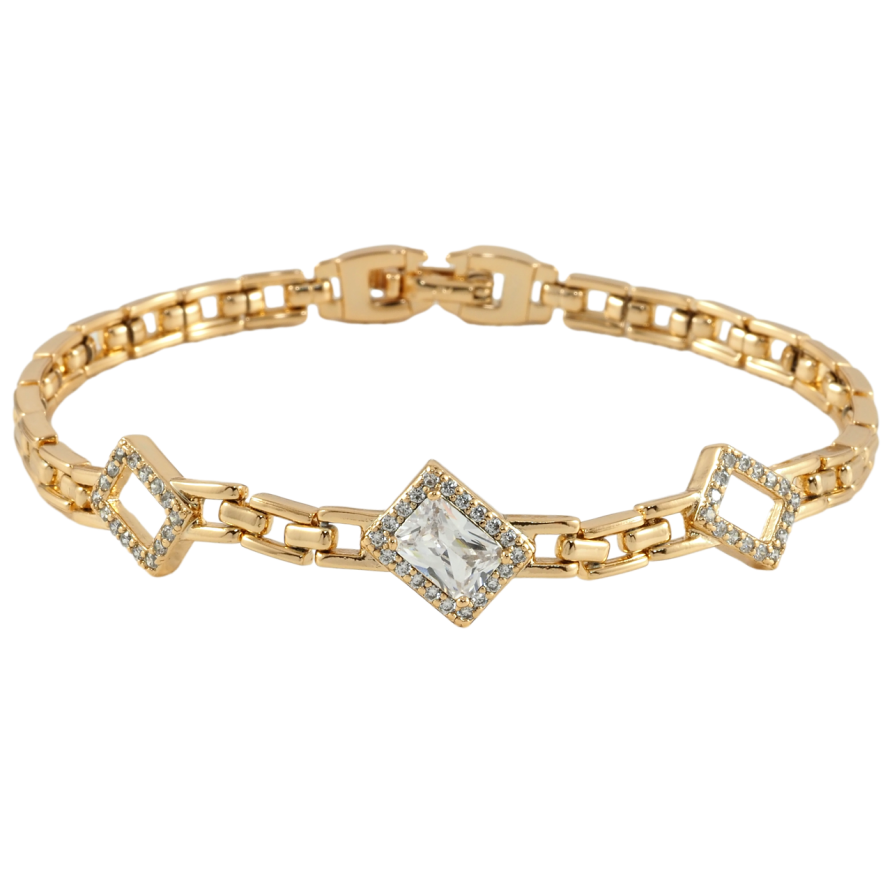 Браслет Xuping Позолота 18K Узор с цирконием размер 19см х 4мм фото №1