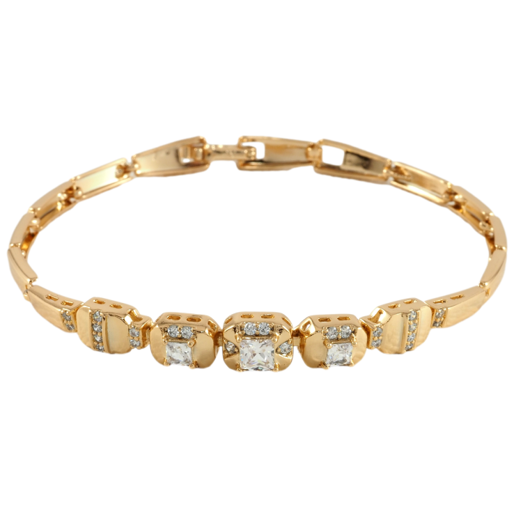 Браслет Xuping Позолота 18K Узор с цирконием размер 19.5см х 3мм фото №22