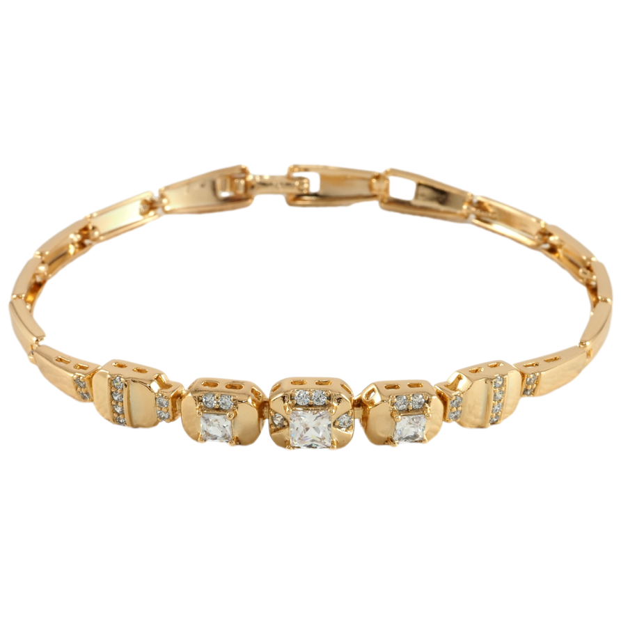 Браслет Xuping Позолота 18K Узор с цирконием размер 19.5см х 3мм фото №1