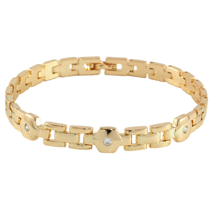 Браслет Xuping Позолота 18K Браслетный узор с вставками циркония размер 19см х 6мм фото №13