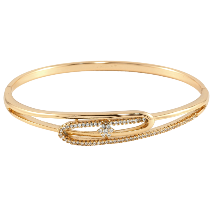 Браслет Xuping Позолота 18K Декоративный узор с цирконием ø 5.7см фото №5