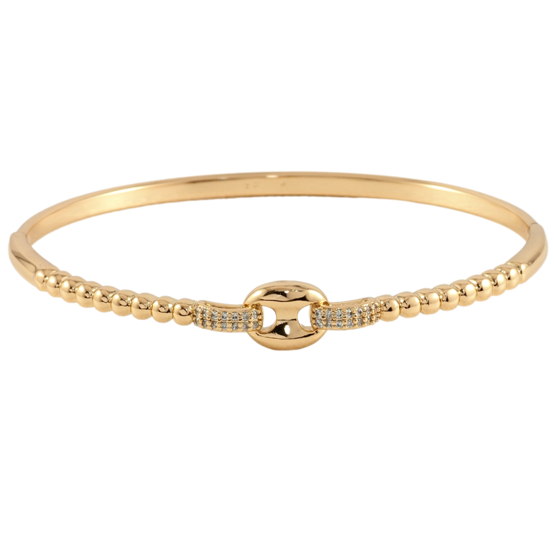 Браслет Xuping Позолота 18K Декоративный узор с цирконием ø 6см фото №1