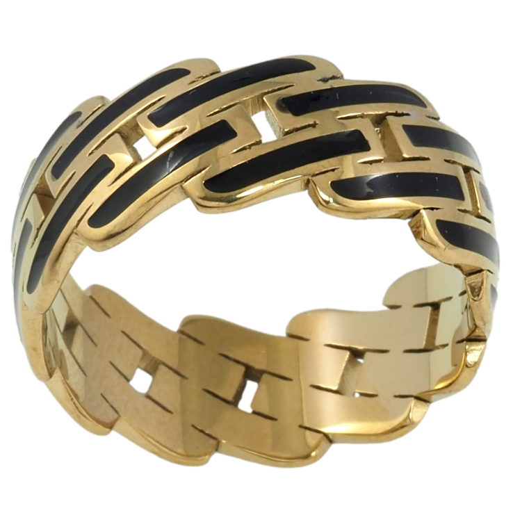 Кольцо Xuping TTM Stainless Steel Цвет 14К Декоративный узор с черной эмалью фото №8