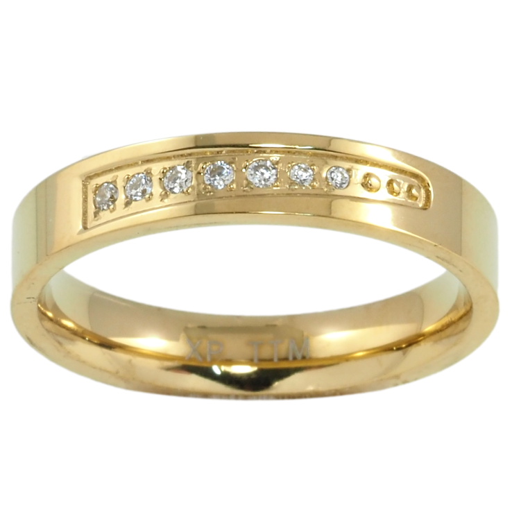 Кольцо Xuping TTM Stainless Steel Цвет 14К Дорожка циркония фото №11