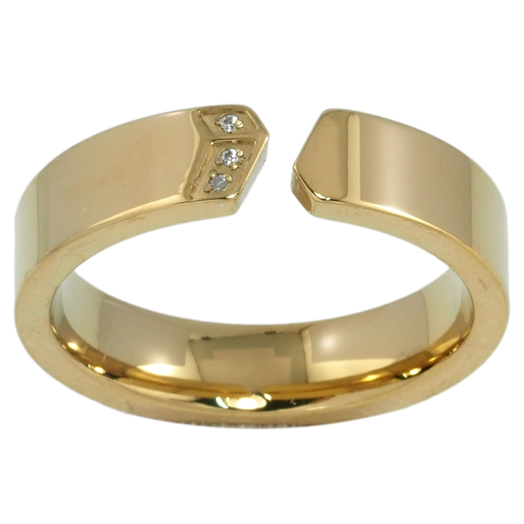 Кольцо Xuping TTM Stainless Steel Цвет 14К Узор с цирконием, шир. 5мм фото №25