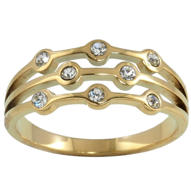 Каблучка Xuping TTM Stainless Steel Колір 14К Візерунок з цирконієм» фото №15