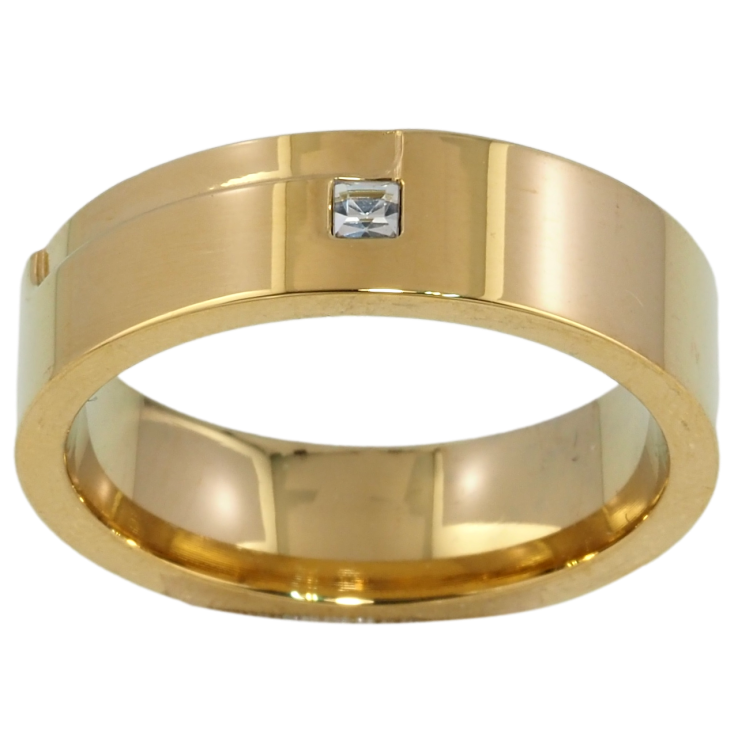 Кольцо Xuping TTM Stainless Steel Цвет 14К Вставка цирконий, шир. 6мм фото №14