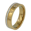 Кольцо Xuping TTM Stainless Steel Цвет 14К Узор с дорожками циркония, шир. 5.5мм фото №2