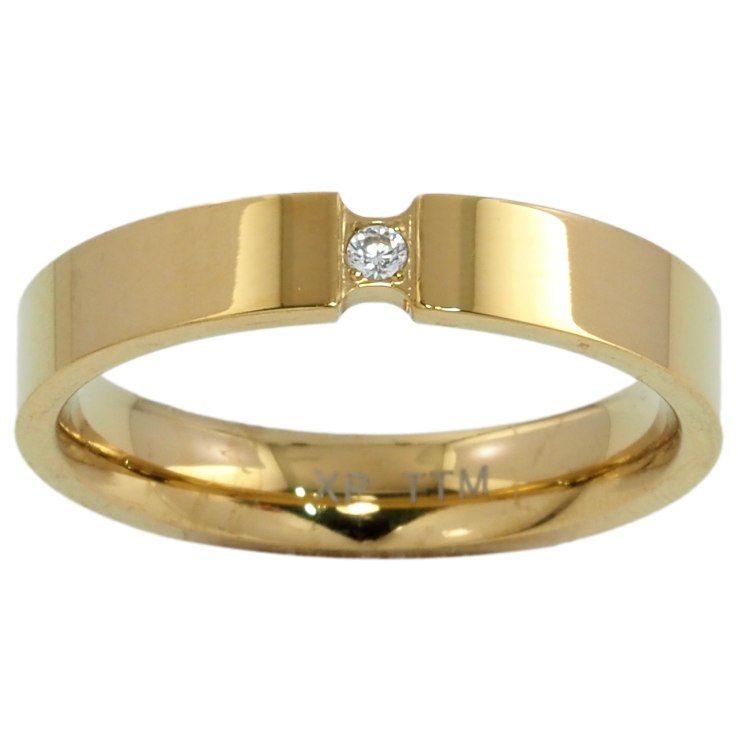 Кольцо Xuping TTM Stainless Steel Цвет 14К Вставка цирконий фото №23