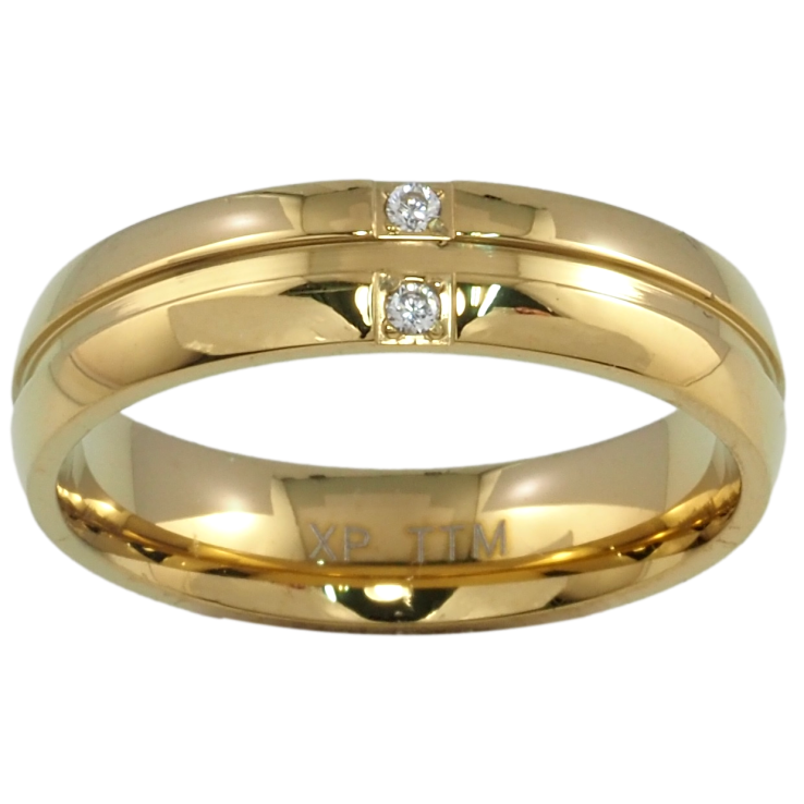 Кольцо Xuping TTM Stainless Steel Цвет 14К Вставки циркония, шир. 5мм фото №24