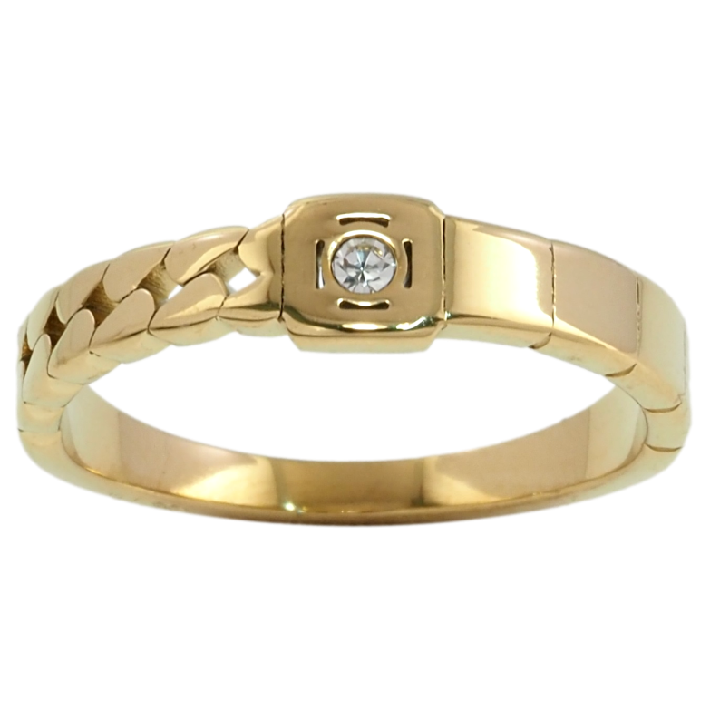 Каблучка Xuping TTM Stainless Steel Колір 14К Візерунок ланцюжок з цирконієм» фото №5