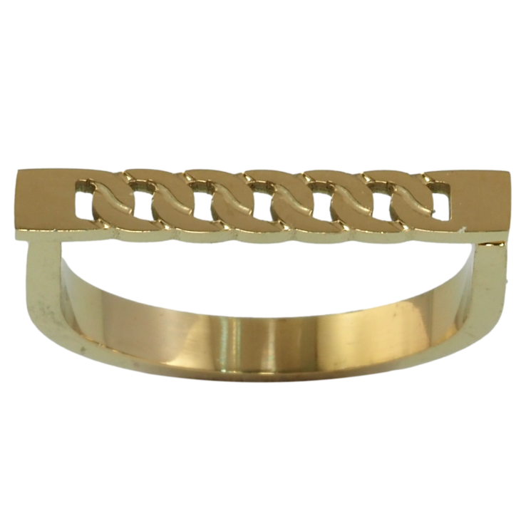 Кольцо Xuping TTM Stainless Steel Цвет 14К Узор цепочка фото №4