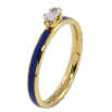 Кольцо Xuping TTM Stainless Steel Цвет 14К Дорожка синей эмали с фианитом фото №2