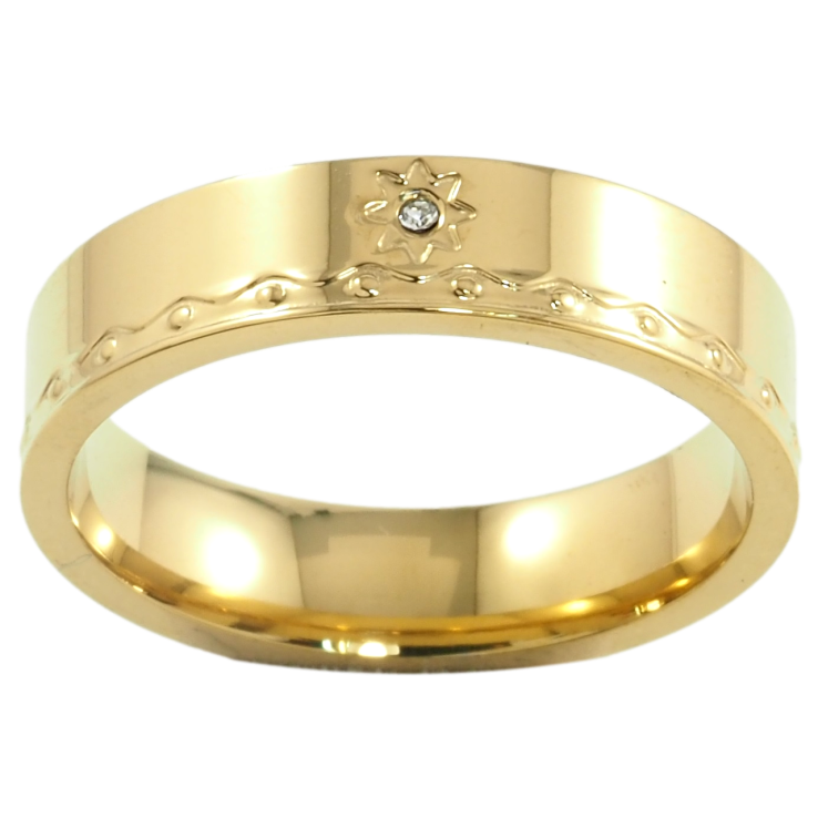 Кольцо Xuping TTM Stainless Steel Цвет 14К Декоративный узор с цирконием, шир. 5мм фото №11