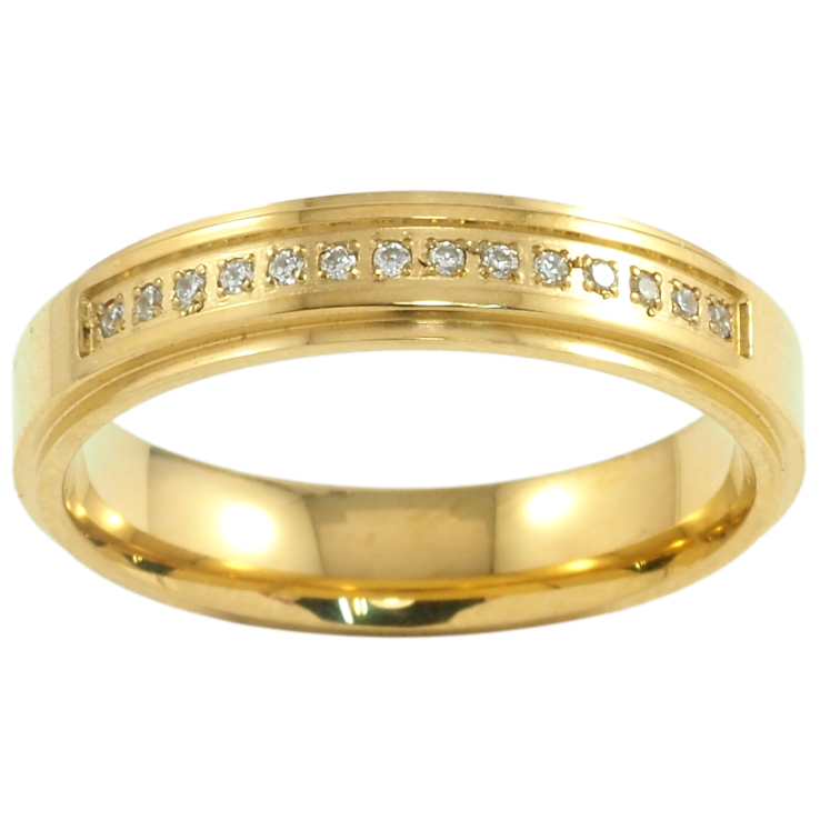 Кольцо Xuping TTM Stainless Steel Цвет 14К Дорожка циркония, шир. 4.5мм фото №9