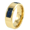 Кольцо Xuping TTM Stainless Steel Цвет 14К Инкрустация синим цирконием, шир. 7мм фото №2