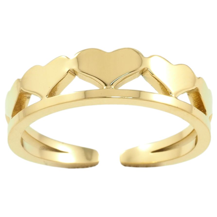 Кольцо Xuping TTM Stainless Steel Цвет 14К Сердечки фото №1