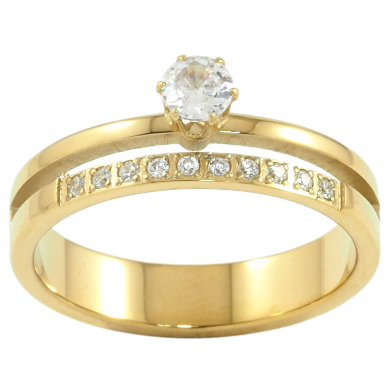 Кольцо Xuping TTM Stainless Steel Цвет 14К Дорожка циркония с фианитом фото №1