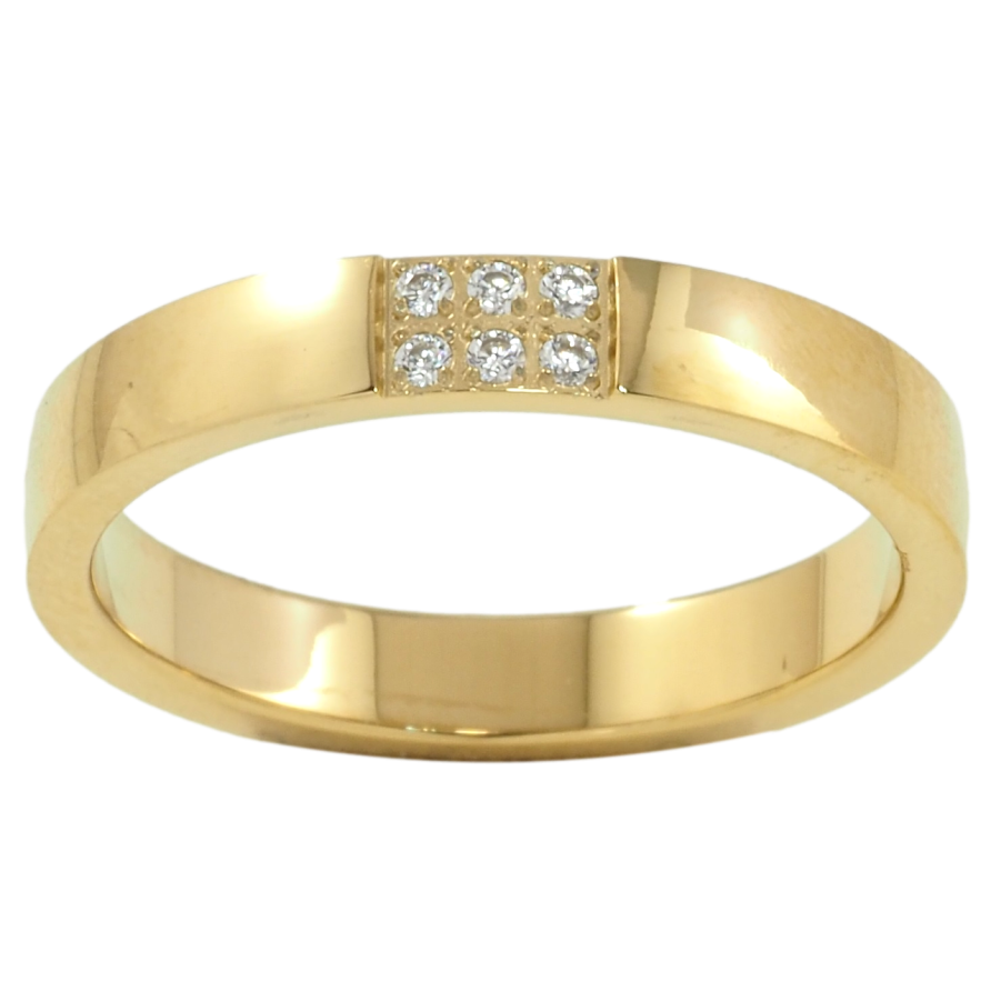 Кольцо Xuping TTM Stainless Steel Цвет 14К Узор с цирконием, шир. 3.5мм фото №1