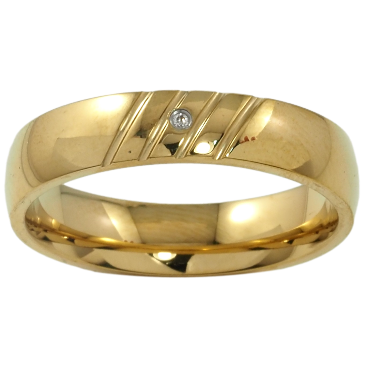 Кольцо Xuping TTM Stainless Steel Цвет 14К Узор с вставкой циркония, шир. 5мм фото №21