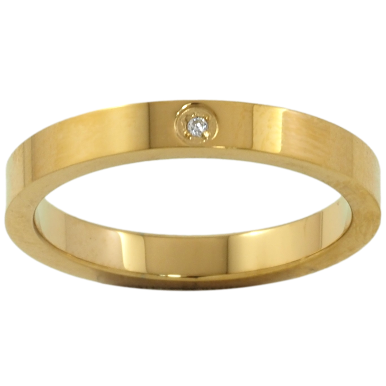 Кольцо Xuping TTM Stainless Steel Цвет 14К Вставка цирконий, шир. 3мм фото №1