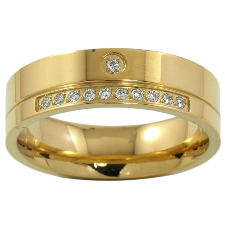 Кольцо Xuping TTM Stainless Steel Цвет 14К Декоративный узор с цирконием, шир. 6мм фото №21