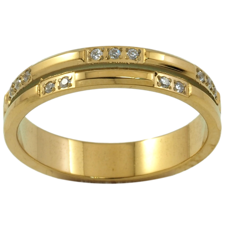 Кольцо Xuping TTM Stainless Steel Цвет 14К Узор с цирконием фото №17