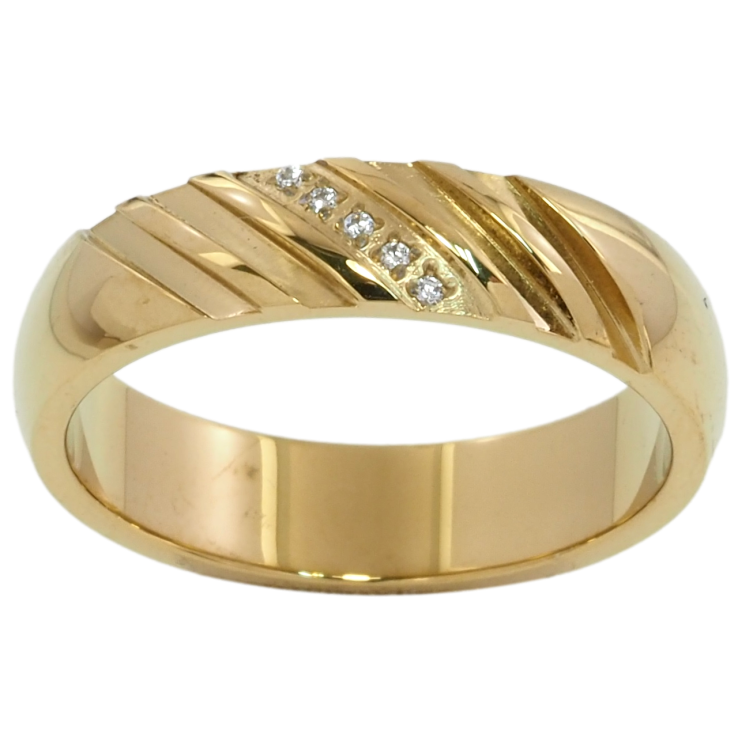 Кольцо Xuping TTM Stainless Steel Цвет 14К Узор с цирконием, шир. 5мм фото №7