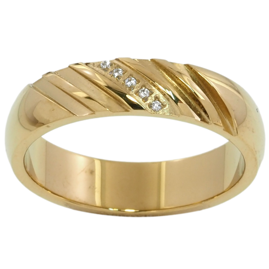 Кольцо Xuping TTM Stainless Steel Цвет 14К Узор с цирконием, шир. 5мм фото №1