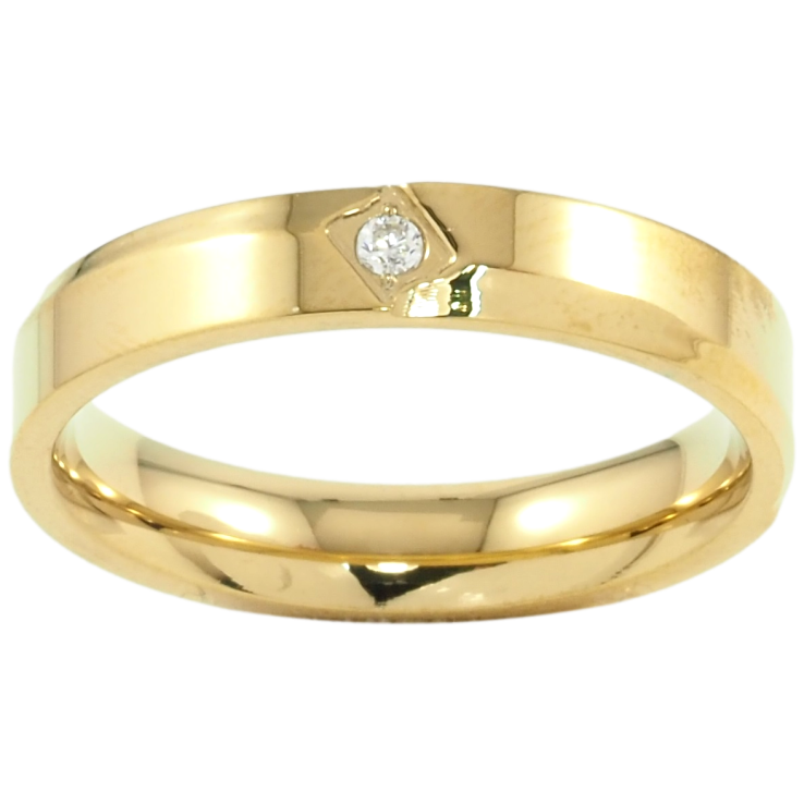 Кольцо Xuping TTM Stainless Steel Цвет 14К Вставка цирконий, шир. 4мм фото №15