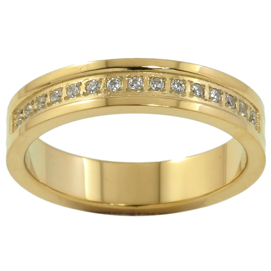 Кольцо Xuping TTM Stainless Steel Цвет 14К Дорожка циркония шир. 4.5мм фото №1