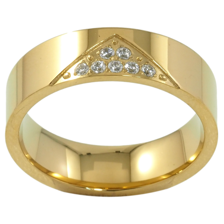 Кольцо Xuping TTM Stainless Steel Цвет 14К Узор с цирконием, шир. 6мм фото №22