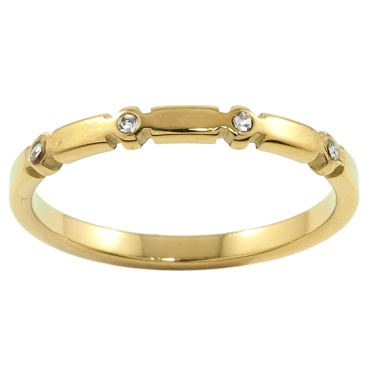 Кольцо Xuping TTM Stainless Steel Цвет 14К Узор с цирконием фото №6