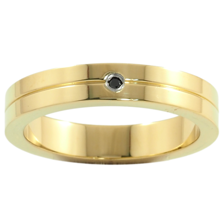 Каблучка Xuping TTM Stainless Steel Колір 14К «Вставка чорний кристал, шир. 4мм» фото №21