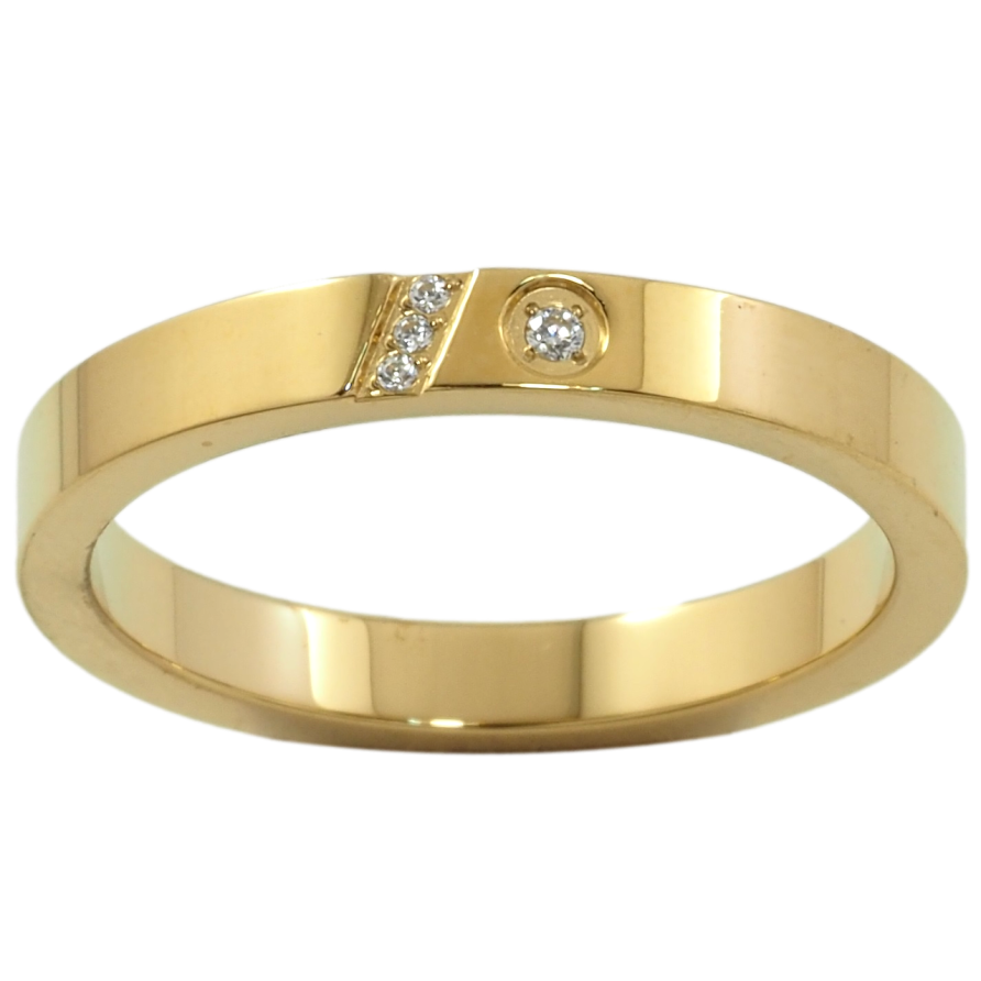 Кольцо Xuping TTM Stainless Steel Цвет 14К Узор с цирконием, шир. 3мм фото №1